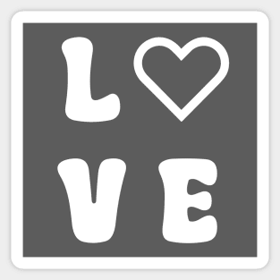 Love Heart White Sticker